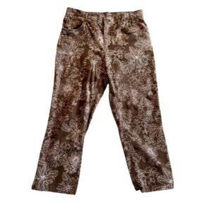 Jones New York Sport Women's Cropped Pants in Brown Floral Print Size 8